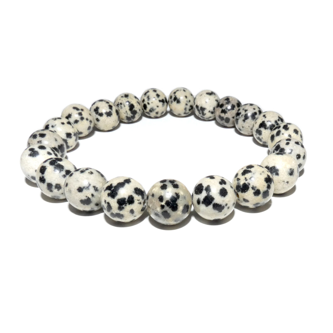 Dalmatian Jasper Nurturing & Playful 10mm Stretch Bracelet