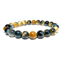 Load image into Gallery viewer, Limited Honey Blue Tigers Eye Velvet Transitioning 8mm Stretch Bracelet