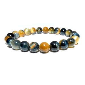 Limited Honey Blue Tigers Eye Velvet Transitioning 8mm Stretch Bracelet