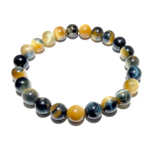 Load image into Gallery viewer, Limited Honey Blue Tigers Eye Velvet Transitioning 8mm Stretch Bracelet