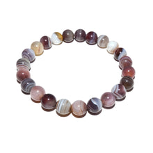 Load image into Gallery viewer, Black Lace Agate Botswana Agate Sooth &amp; Agile 8mm Stretch Bracelet