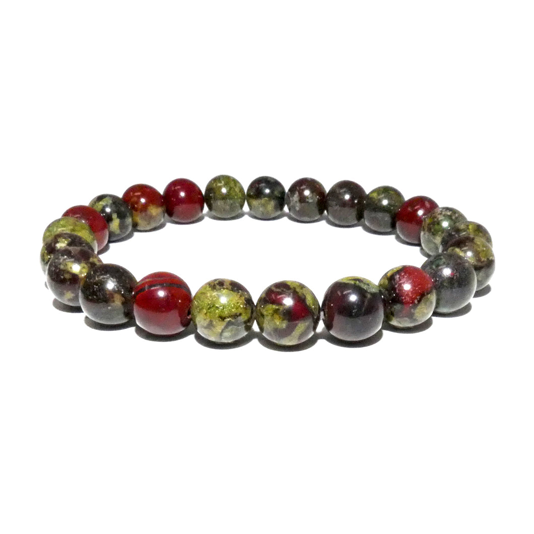 Dragons Blood Jasper Justice & Protection 8mm Stretch Bracelet