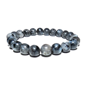 Labradorite Larvakite Power Protector Shaman Stone 8mm Stretch Bracelet