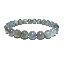 Load image into Gallery viewer, Labradorite Limited New Moon Power Protector Shaman Stone 8mm Stretch Bracelet