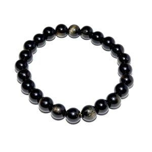 Limited Gold Sheen Obsidian Wizard Stone Energetic Shield 8mm Stretch Bracelet