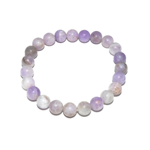 Amethyst Lavender Sage Matte Peaceful & Self Awareness 8mm Stretch Bracelet