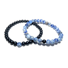 Load image into Gallery viewer, Sodalite &amp; Black Onyx Couples Bracelet 6mm Stretch Matching Set