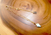 Load image into Gallery viewer, Faceted Shield Amazonite Minimalist Crystal Pendant 14” + 2&quot; Gold Necklace