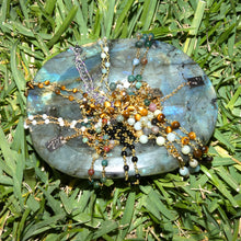 Load image into Gallery viewer, Minimalist Indian Agate 6mm Beaded Rosary Chain Wire Wrapped Choker 12&quot; + 2&quot; Gold Necklace