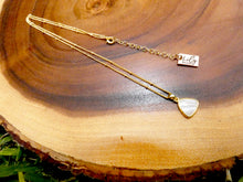 Load image into Gallery viewer, Mother of Pearl Sweet Mini Triangle Peacefulness Shell Pendant 18” Gold Necklace