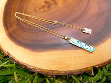 Load image into Gallery viewer, Modern Abalone Vertical Bar Choker 18&quot; + 2&quot; Gold Necklace