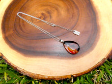 Load image into Gallery viewer, Simple &amp; Polished Crazy Lace Agate Teardrop Crystal Pendant 18” White Gold Necklace