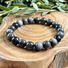 Load image into Gallery viewer, Silver Sheen Obsidian Shamanic Journey 10mm Stretch Bracelet
