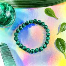 Load image into Gallery viewer, Malachite Heart Activation &amp; Universal Flow Premium Collection 8mm Stretch Bracelet