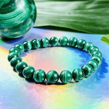 Load image into Gallery viewer, Malachite Heart Activation &amp; Universal Flow Premium Collection 8mm Stretch Bracelet