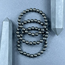 Load image into Gallery viewer, Last 2! Elite Shungite Stone of Life EMF Radiation Protection &amp; Purification Premium Collection 8mm Stretch Bracelet