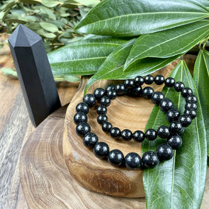 Elite Shungite Stone of Life EMF Radiation Protection & Purification Premium Collection 8mm Stretch Bracelet