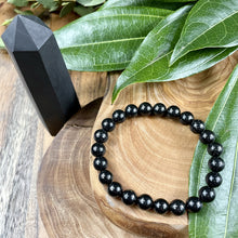 Load image into Gallery viewer, Last 2! Elite Shungite Stone of Life EMF Radiation Protection &amp; Purification Premium Collection 8mm Stretch Bracelet