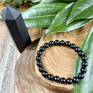 Last 2! Elite Shungite Stone of Life EMF Radiation Protection & Purification Premium Collection 8mm Stretch Bracelet