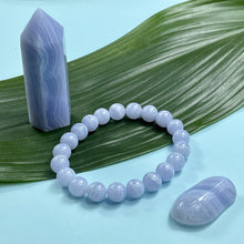 Load image into Gallery viewer, Super Limited Extremely Rare Grade AAA Blue Lace Agate Goddess Relaxation 10mm Stretch Bracelet