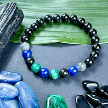 Load image into Gallery viewer, Limited Edition Spirit Master Black Onyx Elite Shungite Malachite Kyanite Labradorite Tourmaline Premium Collection 8mm Stretch Bracelet