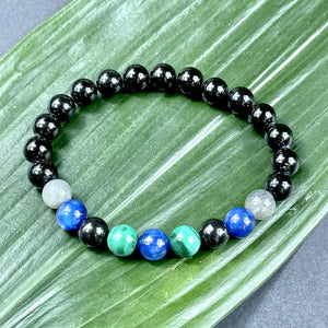 Limited Edition Spirit Master Black Onyx Elite Shungite Malachite Kyanite Labradorite Tourmaline Premium Collection 8mm Stretch Bracelet