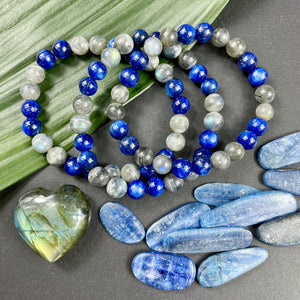 Kyanite Labradorite Duo Energy Shield & Light Worker Protection Premium Collection 10mm Stretch Bracelet