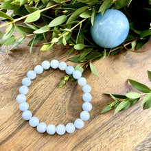 Load image into Gallery viewer, Aquamarine Conscious Awareness Relaxation 8mm Stretch Bracelet