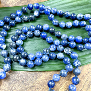 Sodalite Harmony 108 Hand Knotted Mala with Tassel Necklace