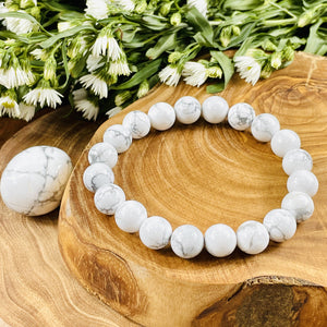 Howlite Happiness Anti-Anxiety 8mm Stretch Bracelet