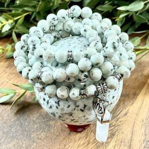 Kiwi Jasper Tranquility 108 Stretch Mala Necklace Bracelet