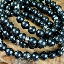 Load image into Gallery viewer, Elite Shungite Stone of Life EMF Radiation Protection &amp; Purification Limited Premium Collection 108 Mala Necklace Bracelet