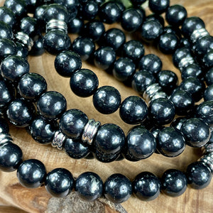 Elite Shungite Stone of Life EMF Radiation Protection & Purification Limited Premium Collection 108 Mala Necklace Bracelet