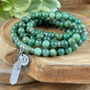 Jade Energy Blessings & Abundance 108 Stretch Mala Necklace Bracelet