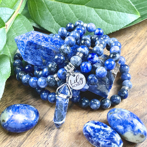 Sodalite Harmony and Truth 108 Stretch Mala Necklace Bracelet – Lily Rose  Jewelry Co