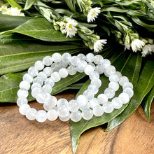 Load image into Gallery viewer, Selenite Satin Spar Cleansing Spiritual Protector Premium Collection 8mm Stretch Bracelet