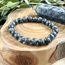 Load image into Gallery viewer, Labradorite Larvakite Power Protector Shaman Stone 8mm Stretch Bracelet