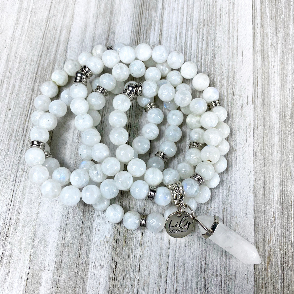 Rainbow moonstone store mala