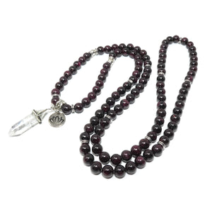 Brazilian Garnet Brave Passionate Love 108 Mala Necklace Bracelet