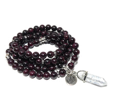 Load image into Gallery viewer, Brazilian Garnet Brave Passionate Love 108 Mala Necklace Bracelet