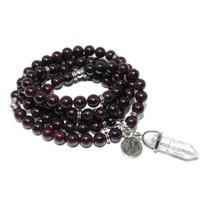 Brazilian Garnet Brave Passionate Love 108 Mala Necklace Bracelet