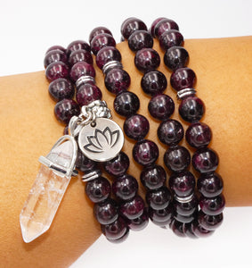 Brazilian Garnet Brave Passionate Love 108 Mala Necklace Bracelet