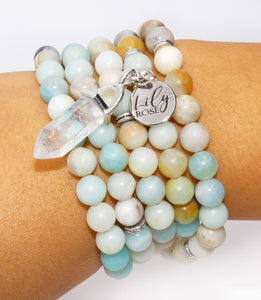 Australian Amazonite Clarity Peace 108 Stretch Mala Necklace Bracelet