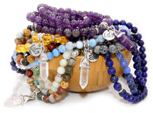 Load image into Gallery viewer, African Amethyst Intuition Queen 108 Mala Necklace Bracelet