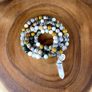 Ocean Jasper Vitality & Health 108 Mala Necklace Bracelet