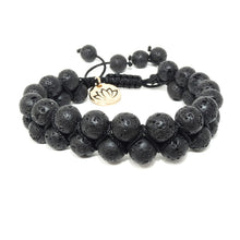 Load image into Gallery viewer, Lava Stone Earthly Grounding Double Adjustable Wrap 8mm Bead Bracelet
