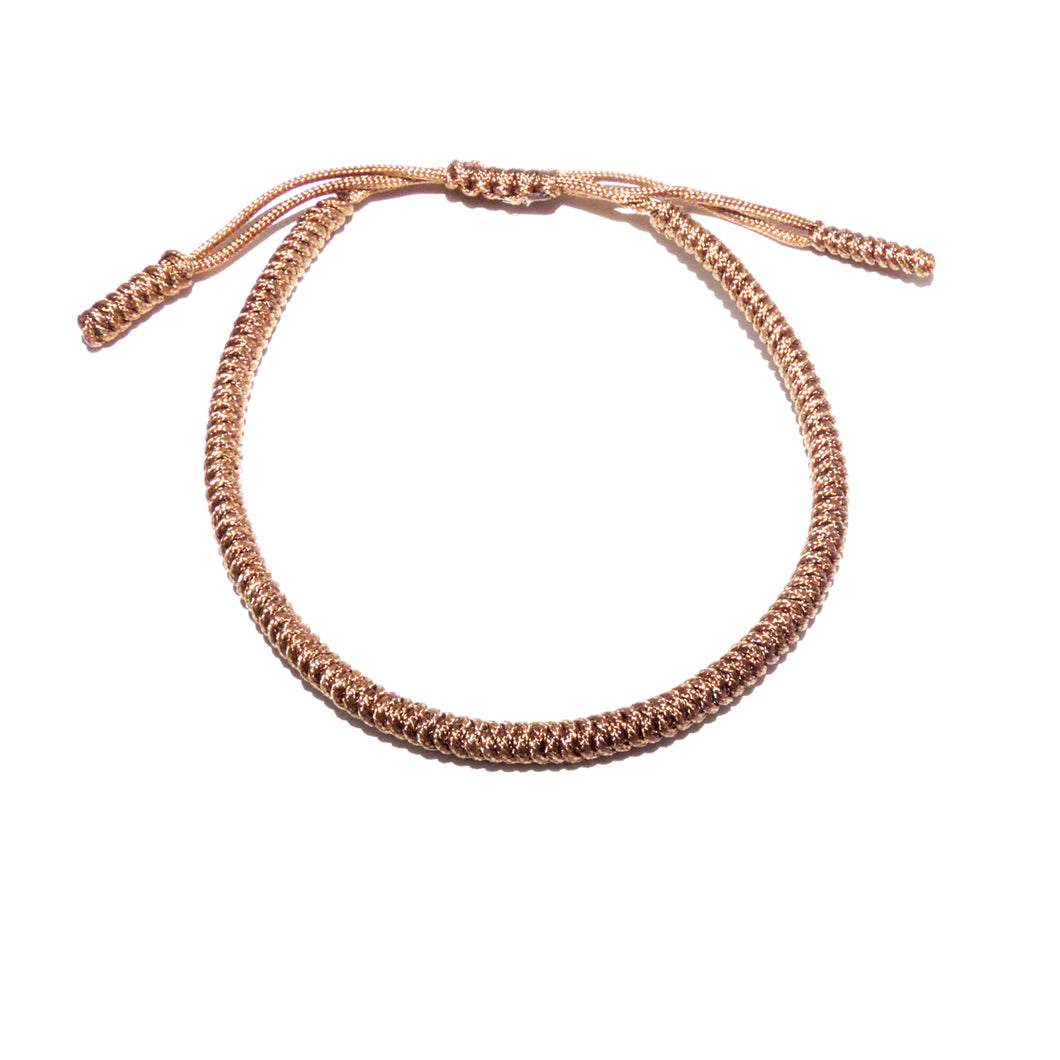 Tan Tibetan Buddhist Monk Braided Knot Lucky Bracelet