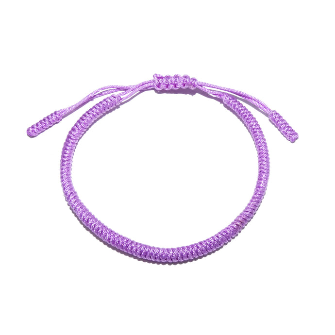Lavender Purple Tibetan Buddhist Monk Braided Knot Lucky Bracelet