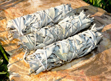 Load image into Gallery viewer, Smudge Three Bundles Organic California White Sage Sacred Native Herb Incense Spiritual Energy Cleansing Tool