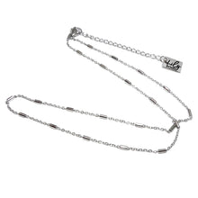 Load image into Gallery viewer, Stainless Steel with White Gold Vermeil Modern Bar Bead Cable Chain
